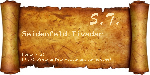 Seidenfeld Tivadar névjegykártya